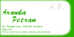 aranka petran business card