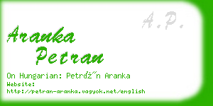 aranka petran business card